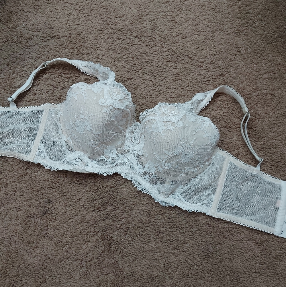 VS 34DD White Longline Bra